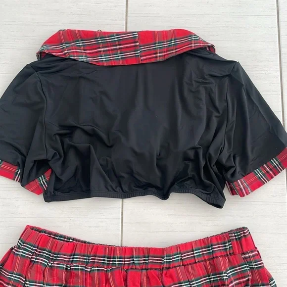 Sexy Plaid Mini  Skirt Set - Picture 5 of 15
